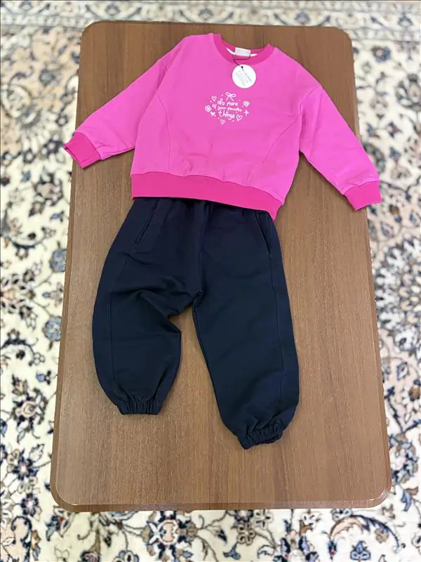 ست دورس شلوار سرخابی دخترانه