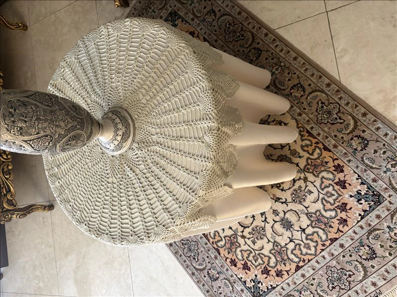 رومیزی قلاب بافی مدل تاج خروس