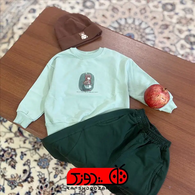 ست دورس شلوار سبز تدی