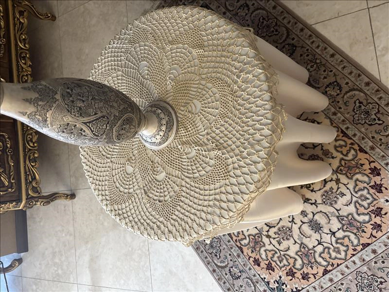 دست بافته ها - رومیزی قلاب بافی طرح پیچک